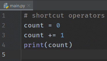 python assignment and shortcut operators